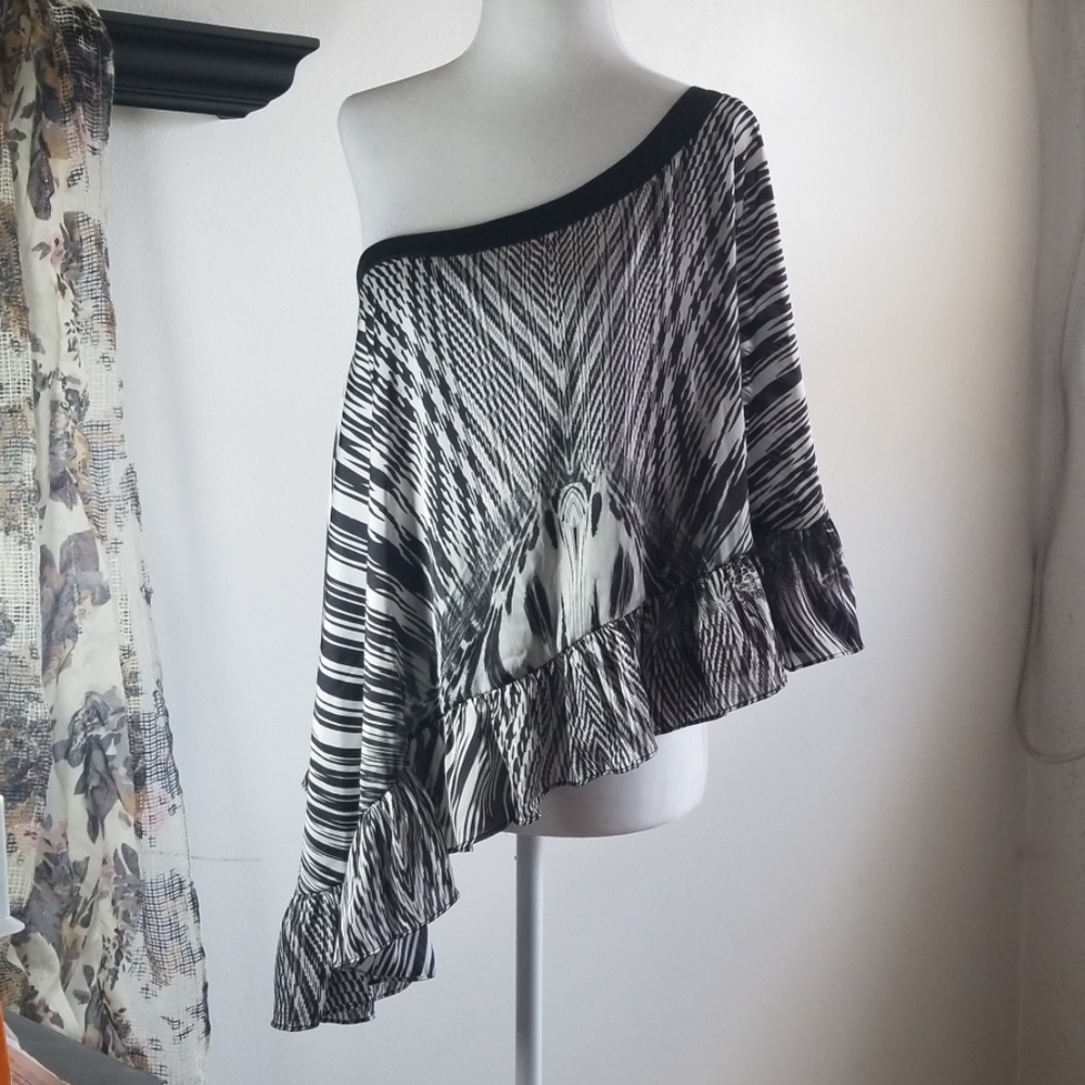 Bebe Silk One Shoulder Tunic